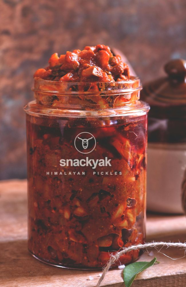 Jar of fermented bamboo shoot (tama) pickle
